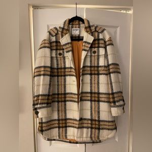 Tan Checkered Shacket